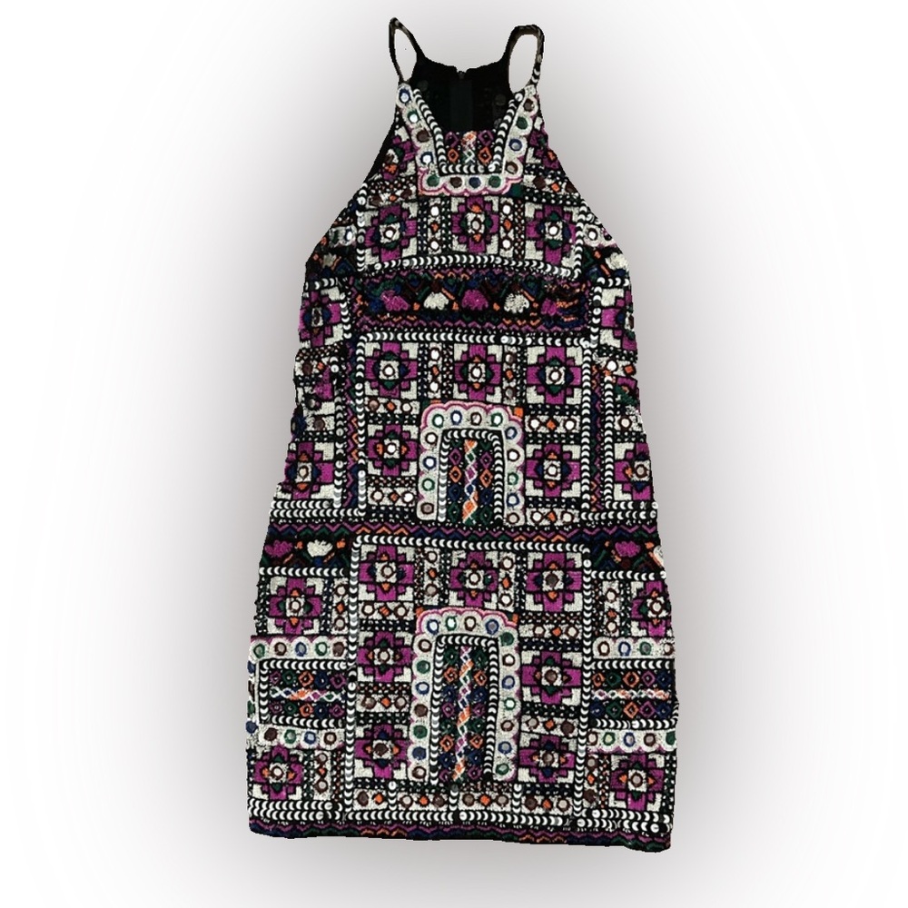 Ashish ✨ Sequin Mirror Sparkle Dress Handmade Pink Purple White Silver